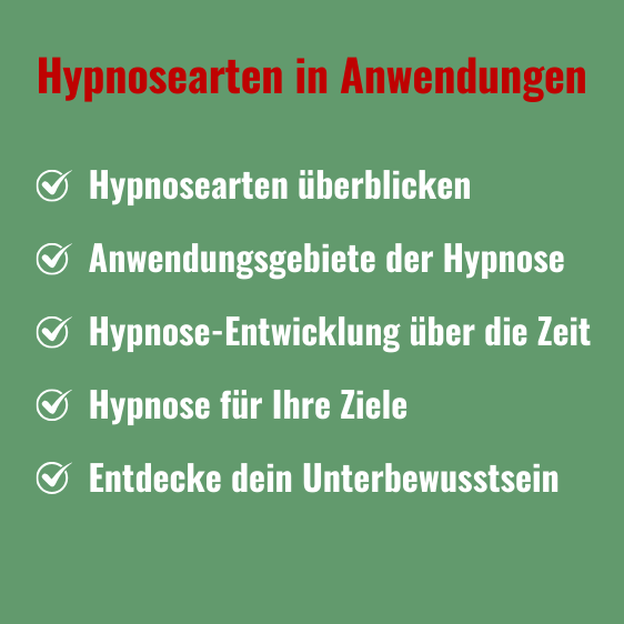 Hypnosearten in Anwendungen