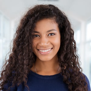 Happy woman smiling