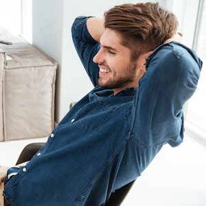 Happy man with glasses