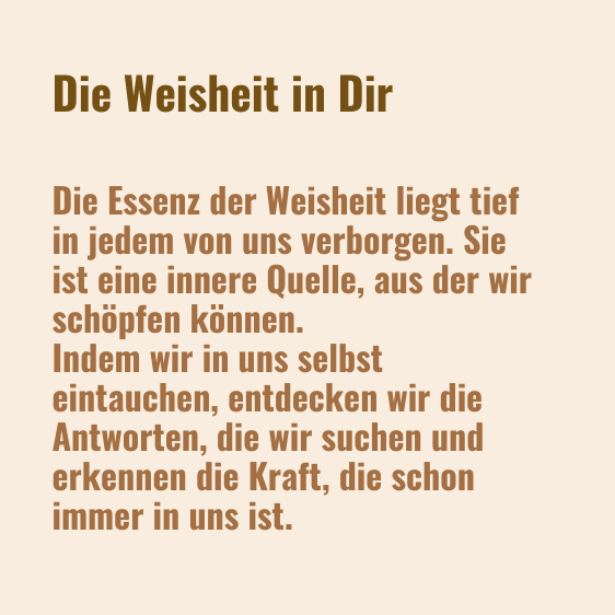 Bestimmung finden durch Weisheit Bestimmung finden durch Weisheit