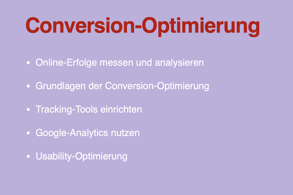 Conversion-Optimierung