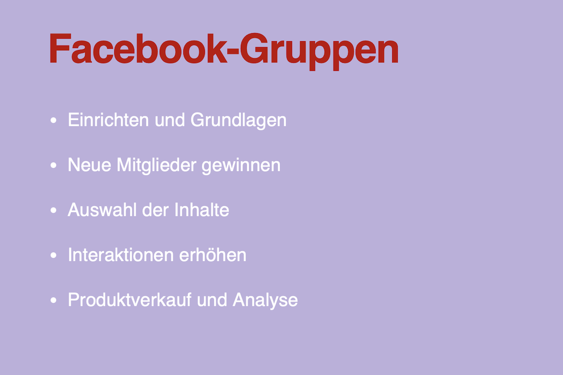 Facebook Gruppen