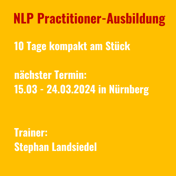 NLP-Practitioner 10 Tage mit Stephan Landsiedel