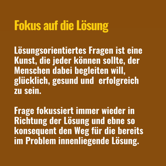 Fokus auf die Lösung Text