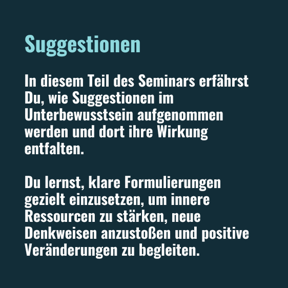Suggestion und Wirkung Text